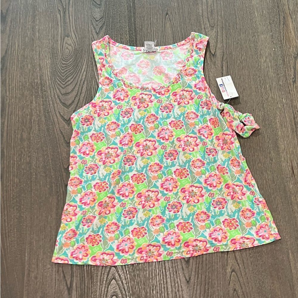 NWT Sleep Junkie Pajama Tank Top Bright Floral Print Size L